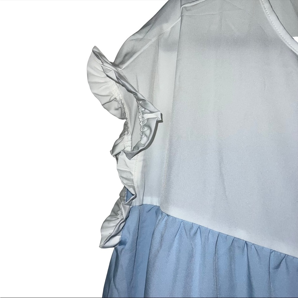 NWT SHEIN Colorblock Ruffle Sleeve Dress - Picture 4 of 5